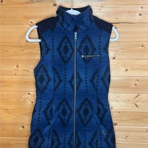 Vintage Powder River Blue Black Geometric,Southwestern,Aztec Vest Reversible